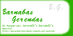 barnabas gerendas business card